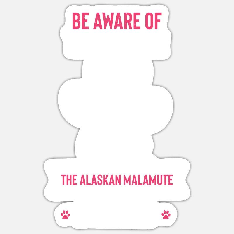 Chien Malamute d’Alaska - Sticker taille S (10 x 10 cm) - blanc mat