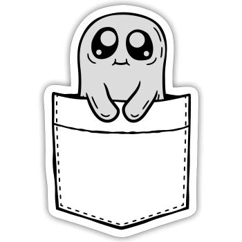 Chest pocket ghost take comic - Sticker size S (10 x 10 cm) - white matte - Front