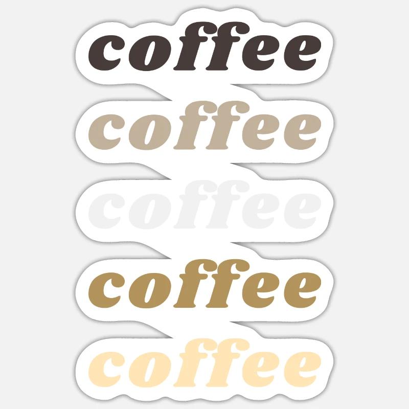 Café - Sticker taille S (10 x 10 cm) - blanc mat