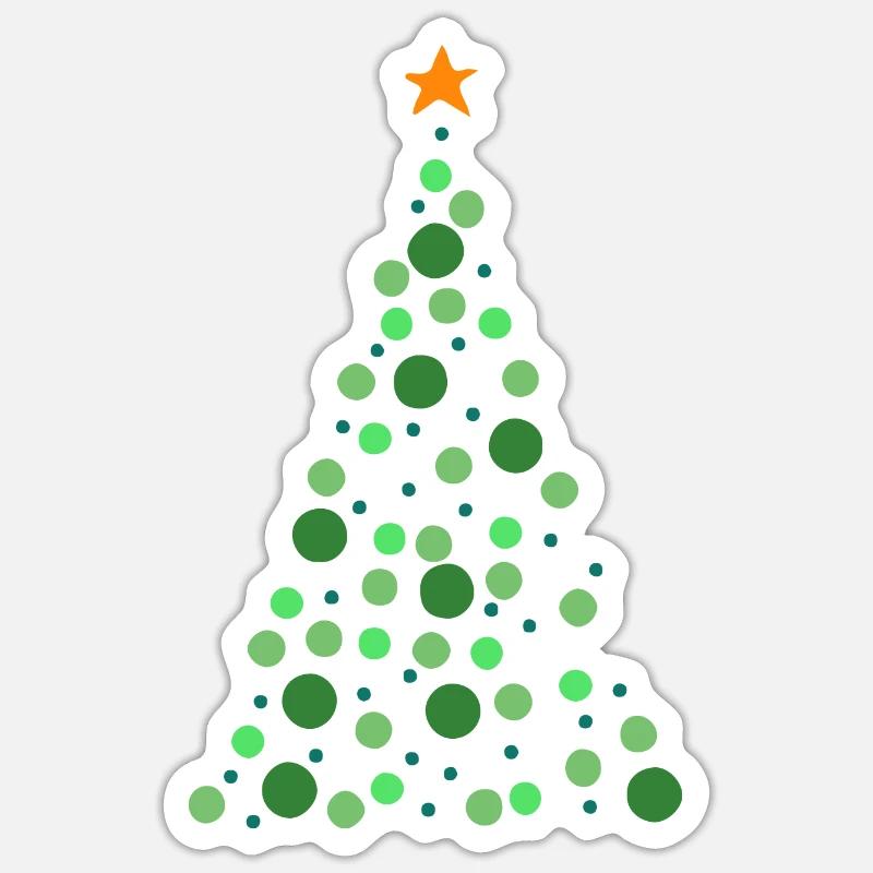 Weihnachtsbaum - Sticker Größe S (10 x 10 cm) - Mattweiß