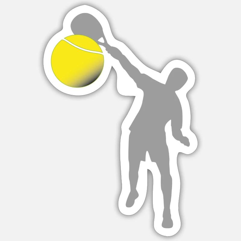 Padel-Mann - Sticker Größe S (10 x 10 cm) - Mattweiß