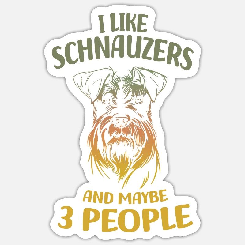 Schnauzer - Sticker taille S (10 x 10 cm) - blanc mat