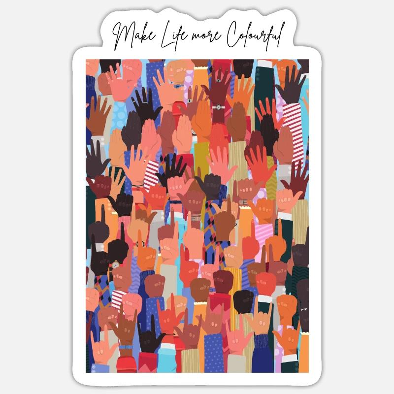Machen Sie das Leben bunter - Sticker Größe S (10 x 10 cm) - Mattweiß