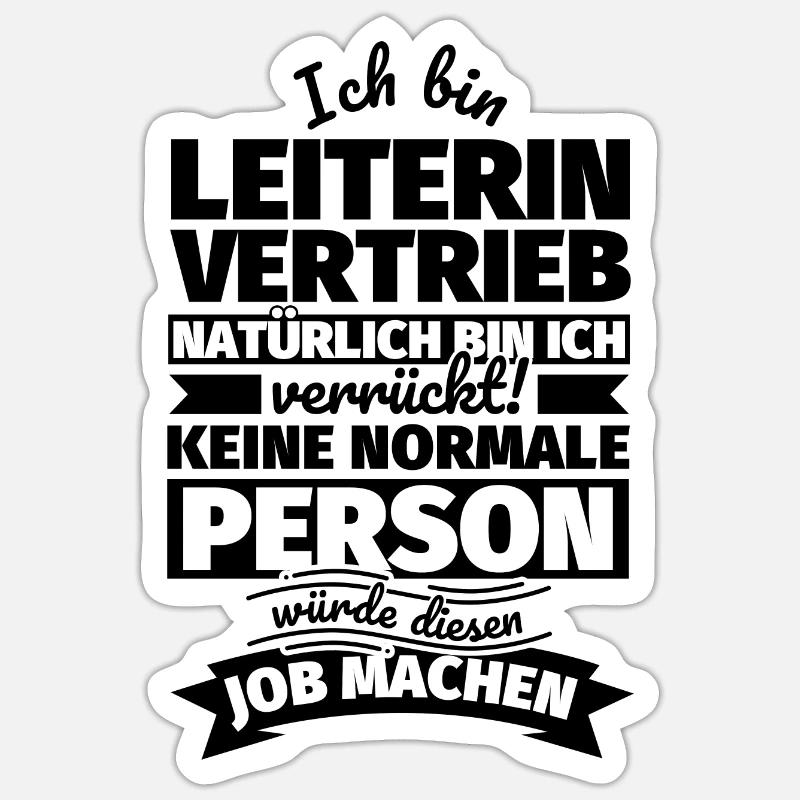 Leiterin Vertrieb Geschenke - Sticker Größe S (10 x 10 cm) - Mattweiß