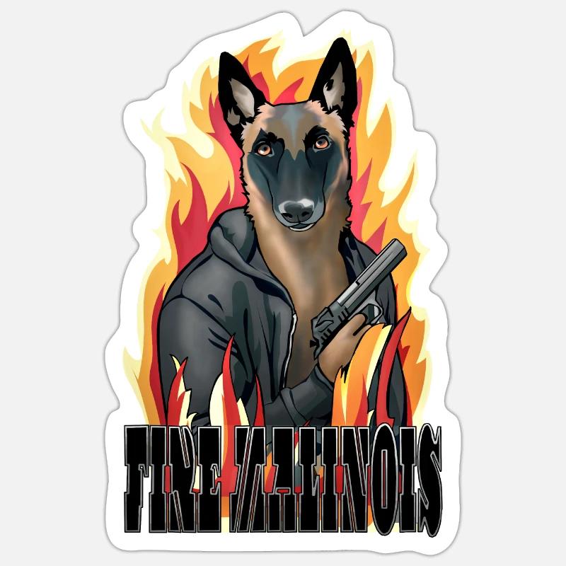 Malinois Badboy - Sticker size S (10 x 10 cm) - white matte