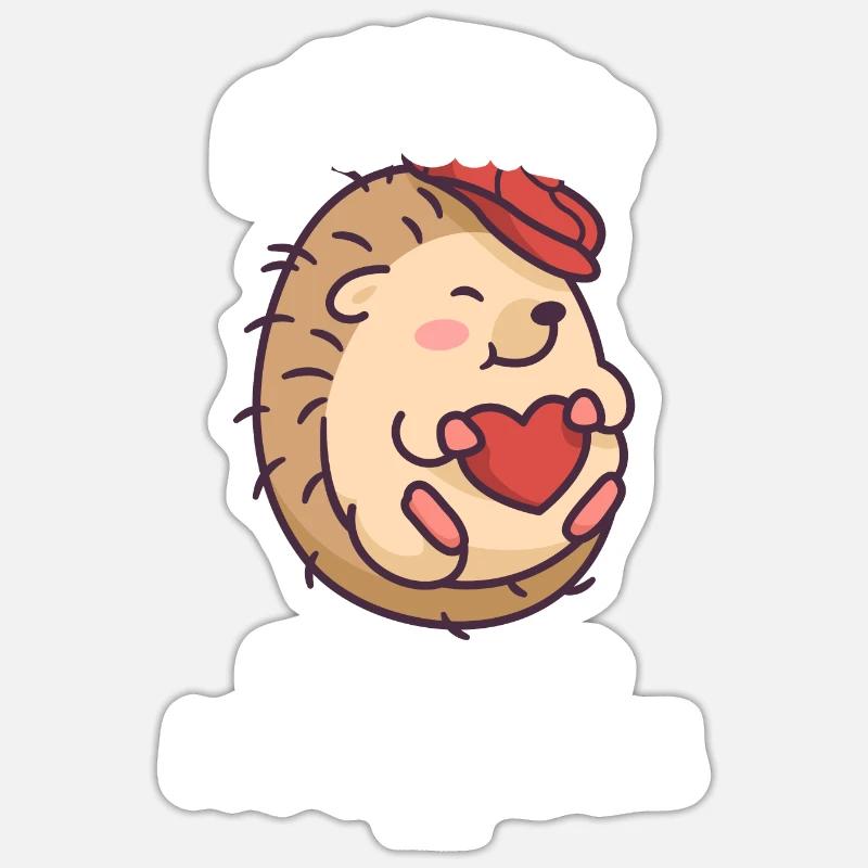 Hérisson - Sticker taille S (10 x 10 cm) - blanc mat