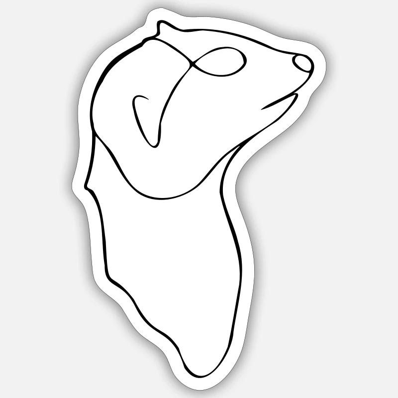 Minimalistisches Erdmännchen - Sticker Größe S (10 x 10 cm) - Mattweiß