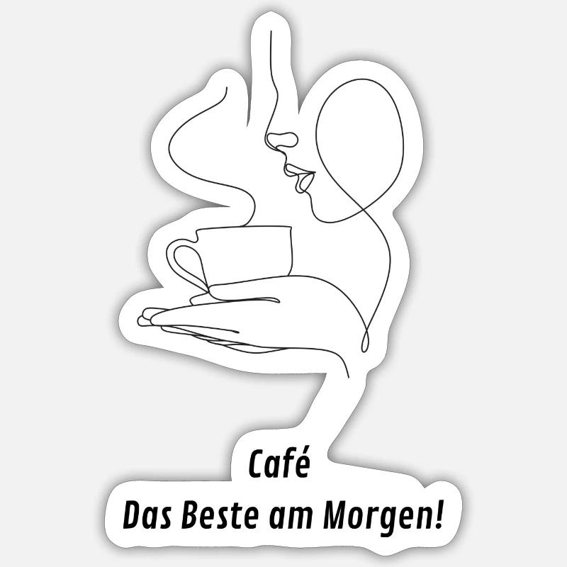 KaffeeTasse - Sticker Größe S (10 x 10 cm) - Mattweiß