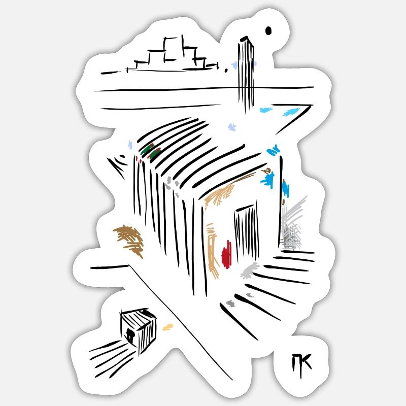 Architecture Nikosmos - Sticker taille S (10 x 10 cm) - blanc mat
