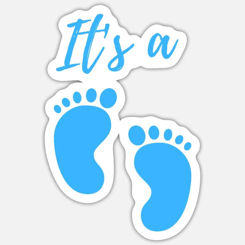 Annonce de bébé - Garçon - Grossesse - Sticker taille S (10 x 10 cm) - blanc mat
