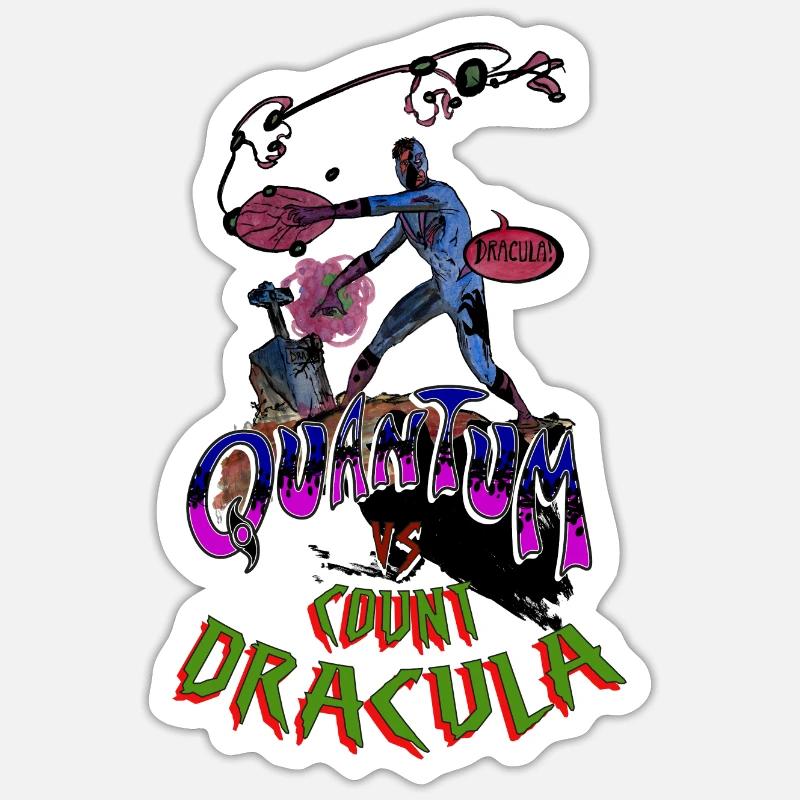 Quantum-VS-Dracula - Sticker taille S (10 x 10 cm) - blanc mat