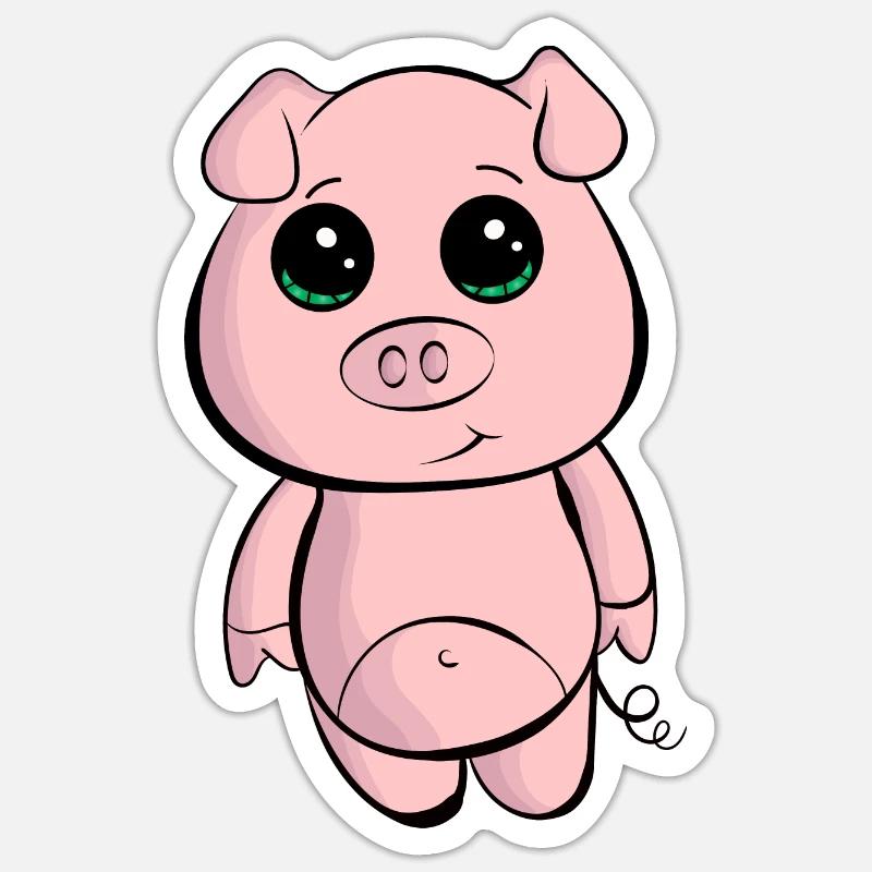 Petit cochon - Sticker taille S (10 x 10 cm) - blanc mat