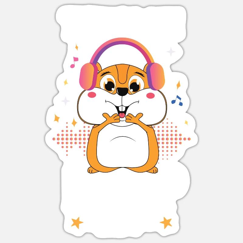 Hamster K-Pop - Sticker taille S (10 x 10 cm) - blanc mat