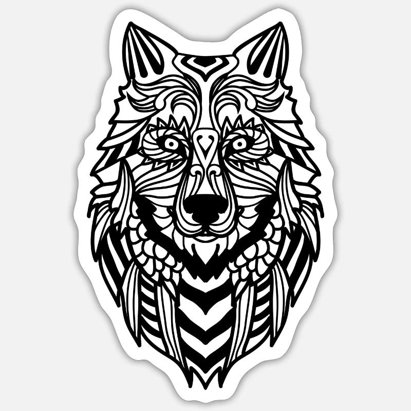 Wolf - Sticker Größe S (10 x 10 cm) - Mattweiß