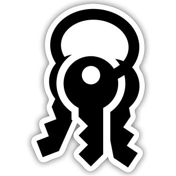 Clé du porte-clés Icône Symbole Caractère - Sticker taille S (10 x 10 cm) - blanc mat - Devant