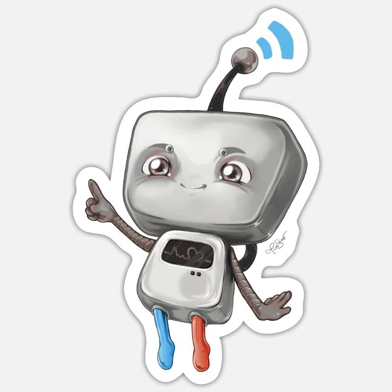 Petit robot Sticker taille S (10 x 10 cm)