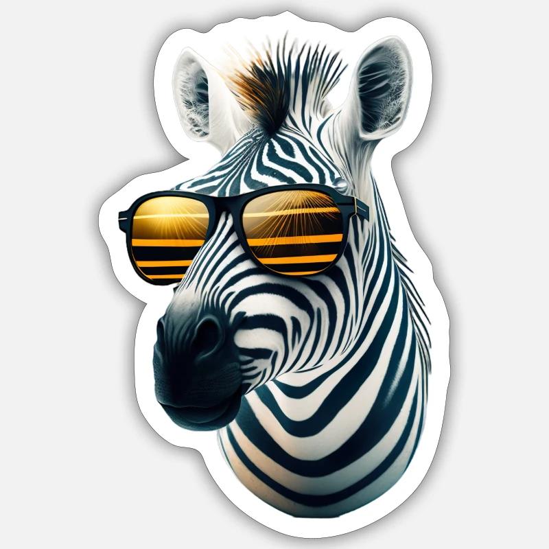 Zebra - Sticker Größe S (10 x 10 cm) - Mattweiß