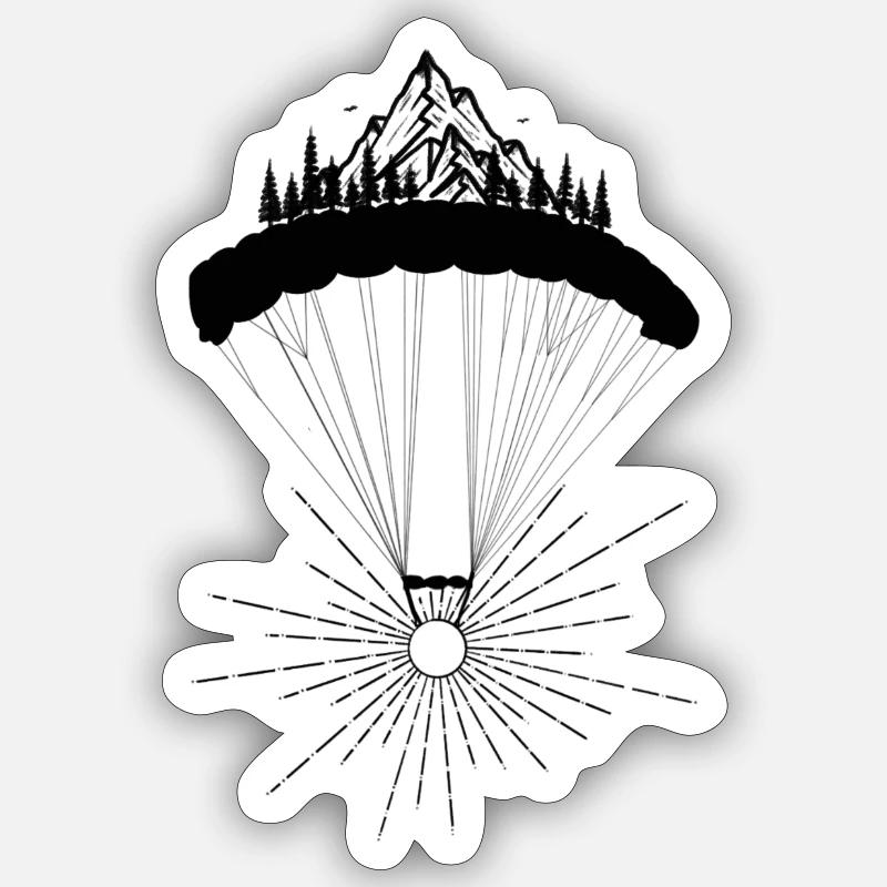 The sun while skydiving - Sticker size S (10 x 10 cm) - white matte