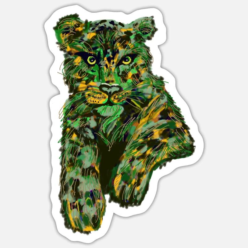 Leopard mal anders - Sticker Größe S (10 x 10 cm) - Mattweiß