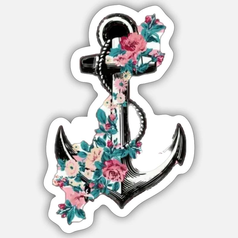 Ancre - Sticker taille S (10 x 10 cm) - blanc mat