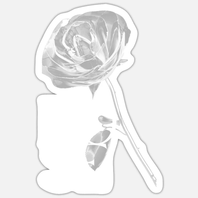 Rose discrète de l’éternité Sticker taille S (10 x 10 cm)