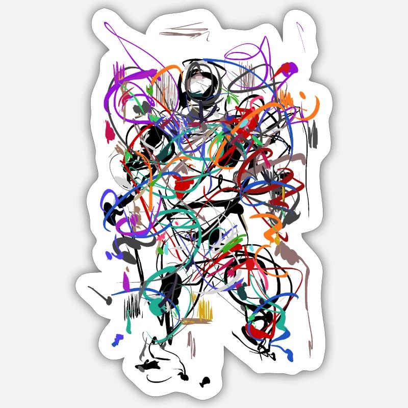 Abstrait - Sticker taille S (10 x 10 cm) - blanc mat
