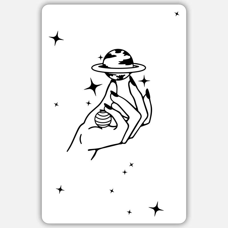 Sternhand - Sticker Größe S (10 x 10 cm) - Mattweiß