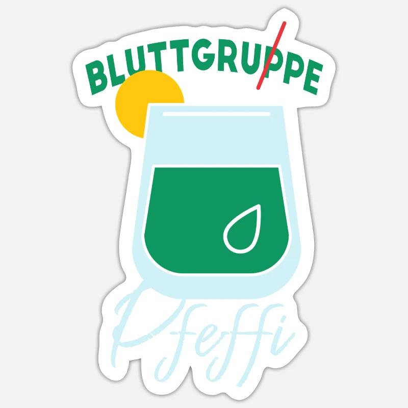 Blutgruppe Pfeffi - Sticker Größe S (10 x 10 cm) - Mattweiß