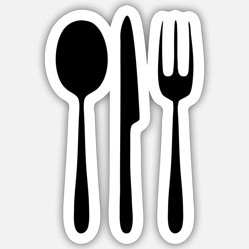 Fourche à couteaux Löeffel - Sticker taille S (10 x 10 cm) - blanc mat