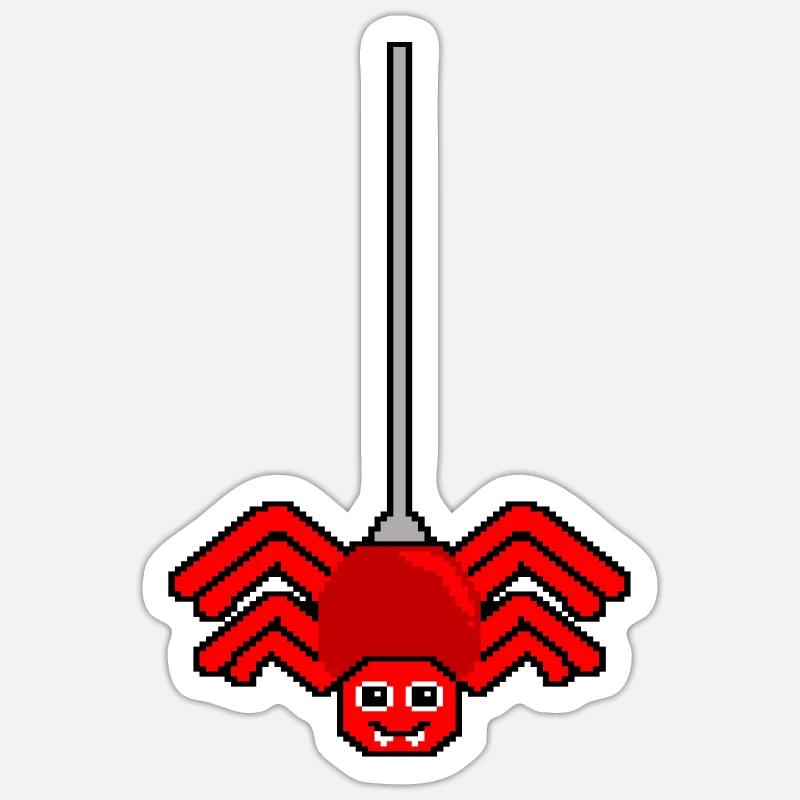 Spinne 8bit - Sticker Größe S (10 x 10 cm) - Mattweiß