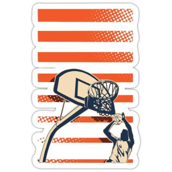 Basketball Basketballer - Sticker Größe S (10 x 10 cm) - Mattweiß - Vorne