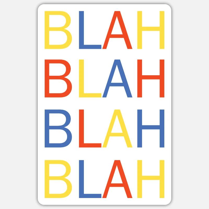 bla bla - Sticker taille S (10 x 10 cm) - blanc mat