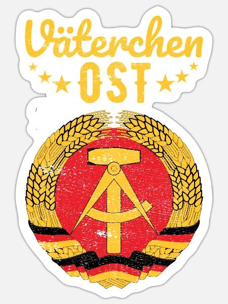 Väterchen Ost DDR Ossi Geschenkidee - Sticker Größe S (10 x 10 cm) - Mattweiß
