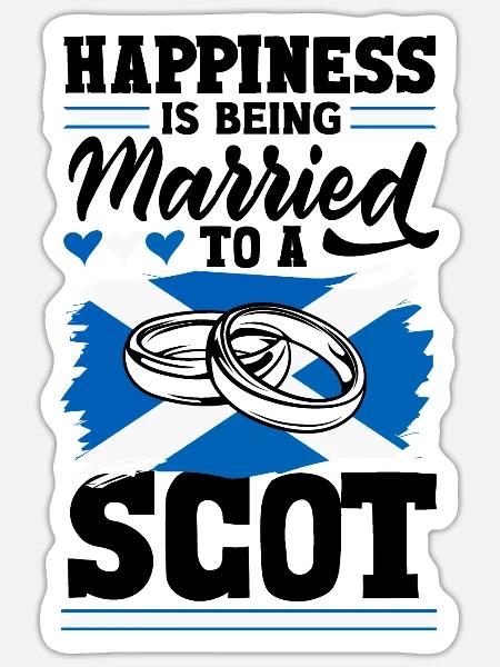 Schottisches Schottland Schottische Flagge Zitat - Sticker Größe S (10 x 10 cm) - Mattweiß