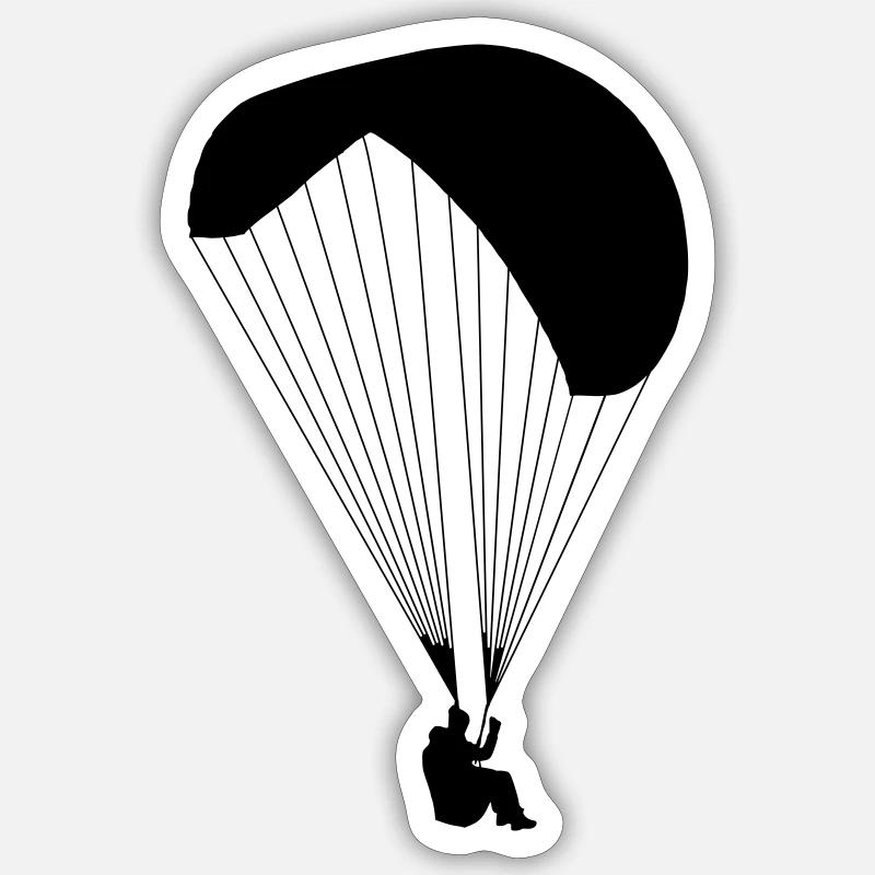 Parapente - Sticker taille S (10 x 10 cm) - blanc mat