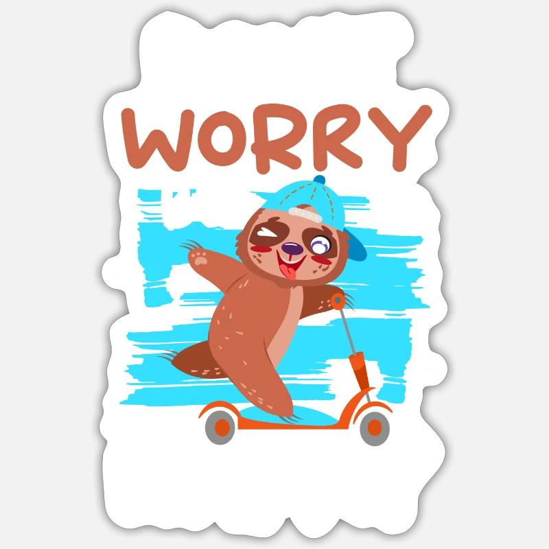Sloth Hang Out Cozy - Sticker size S (10 x 10 cm) - white matte
