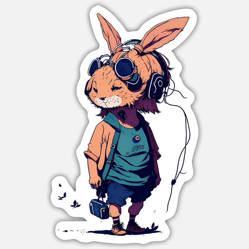Bunny - Sticker Größe S (10 x 10 cm) - Mattweiß