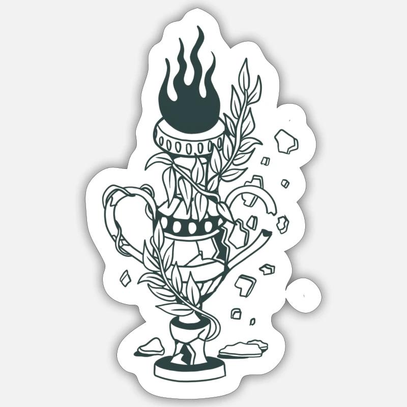 Vase serpent - Sticker taille S (10 x 10 cm) - blanc mat