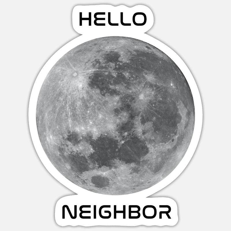 Salutations à notre objet céleste le plus proche - la lune! Sticker taille S (10 x 10 cm)