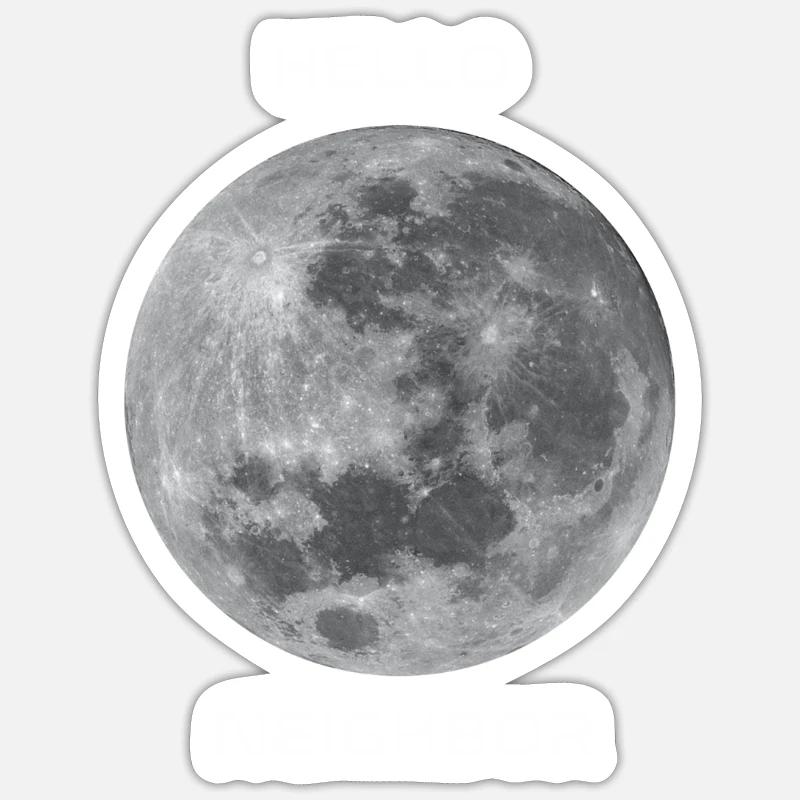 Salutations à notre objet céleste le plus proche - la lune! Sticker taille S (10 x 10 cm)