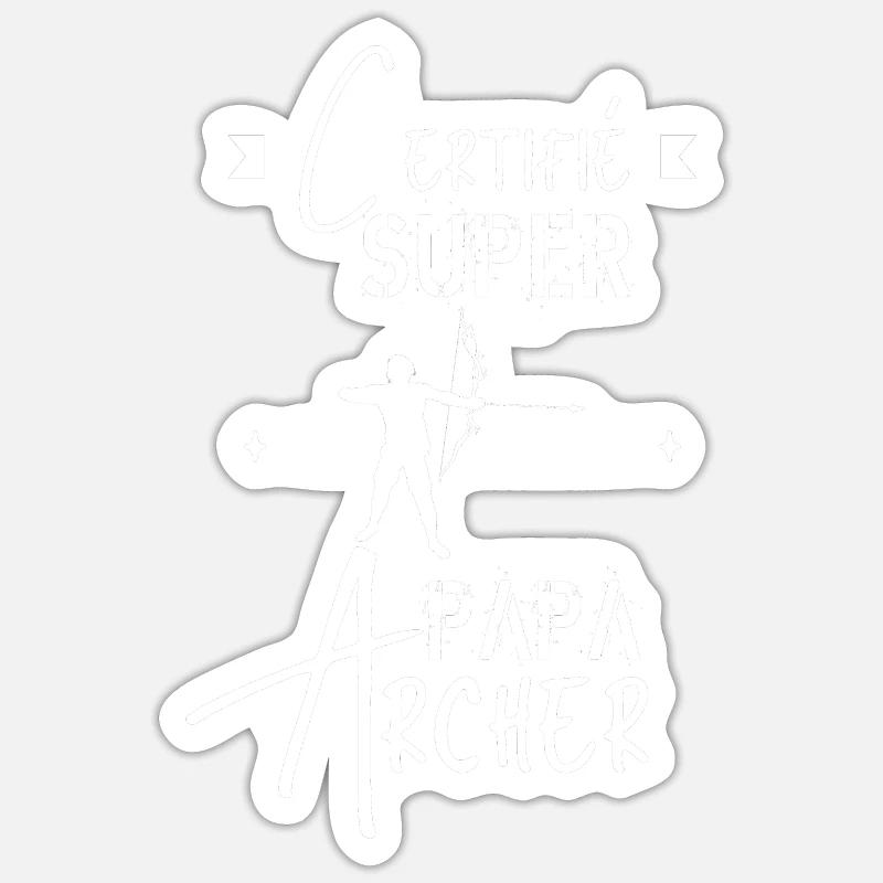 Super papa Archer - Sticker taille S (10 x 10 cm) - blanc mat