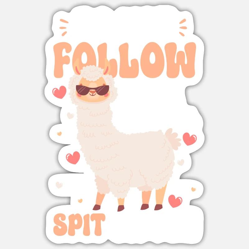 Lama Lamas Animal Doux - Sticker taille S (10 x 10 cm) - blanc mat