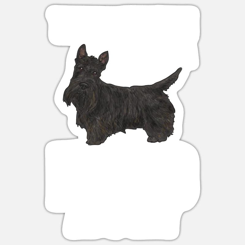 Terrier écossais Scottie Chien - Sticker taille S (10 x 10 cm) - blanc mat