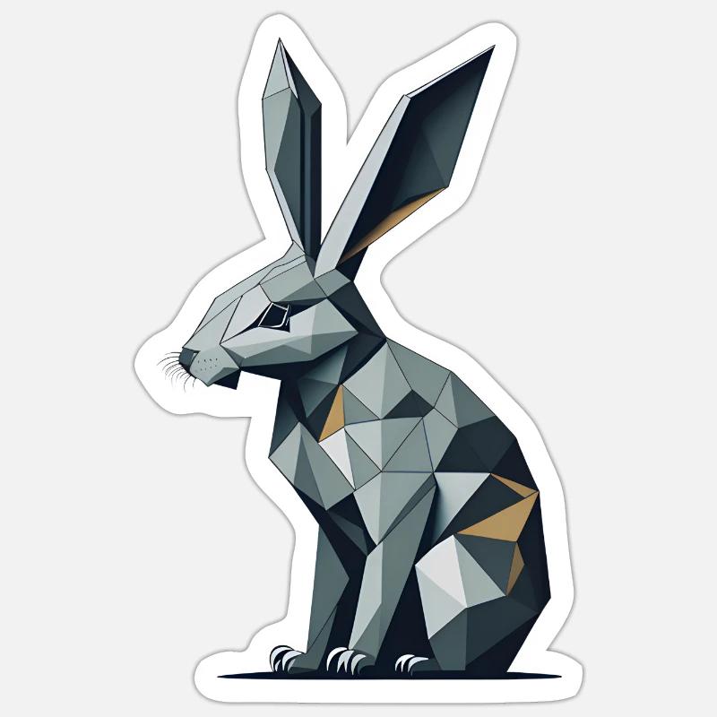Geometric Rabbit - Sticker size S (10 x 10 cm) - white matte