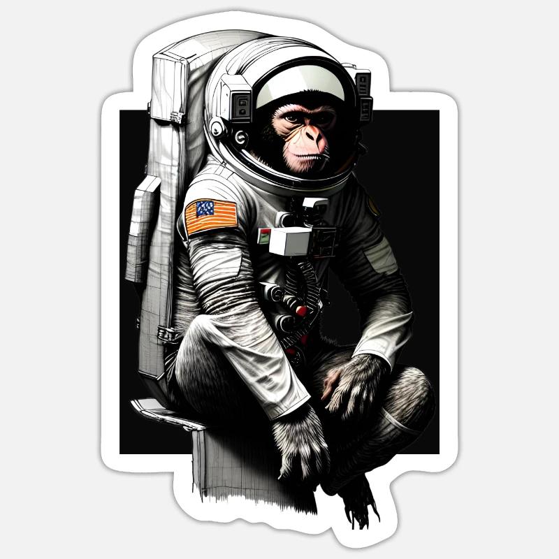 Space Monkey Sticker size S (10 x 10 cm)