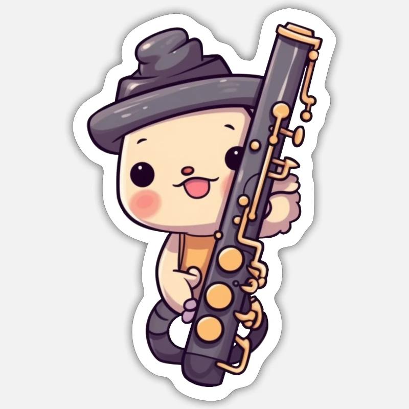 Klarinette im Comic Stil Sticker Größe S (10 x 10 cm)