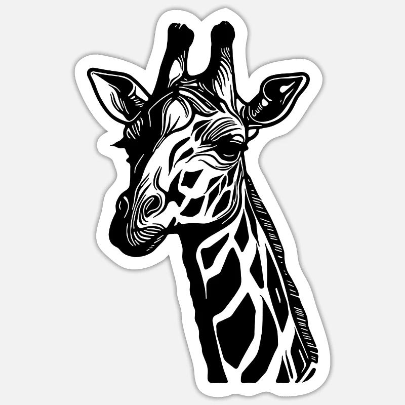 Cute giraffe with cute look - Sticker size S (10 x 10 cm) - white matte