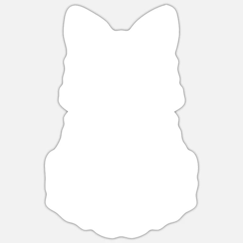 Chat chaton chaton dame - Sticker taille S (10 x 10 cm) - blanc mat