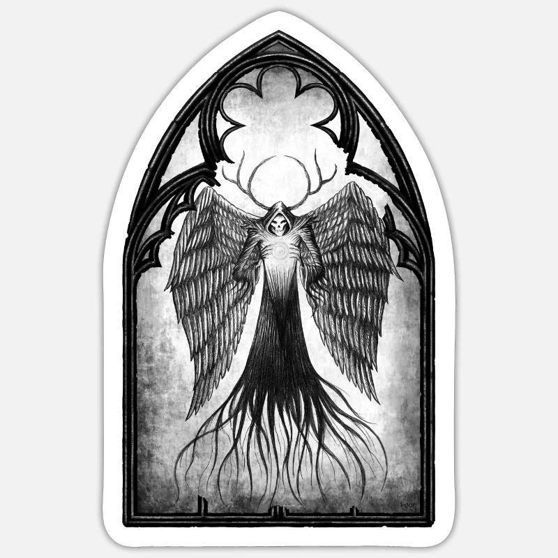 Engel des Todes - Sticker Größe S (10 x 10 cm) - Mattweiß