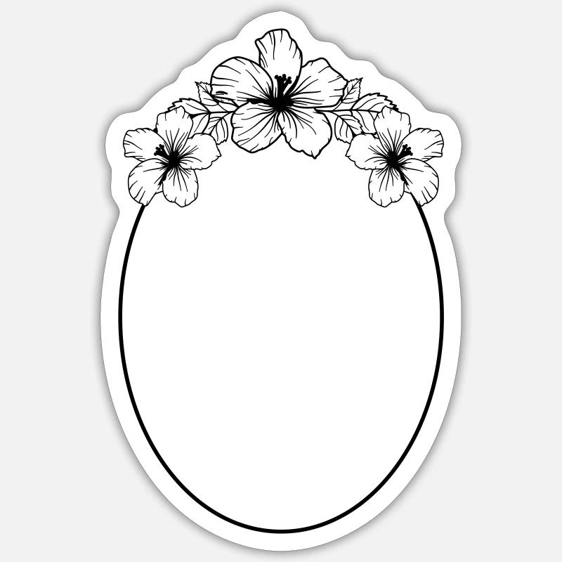 Hibiscus Boho Flower 3 - Sticker Größe S (10 x 10 cm) - Mattweiß